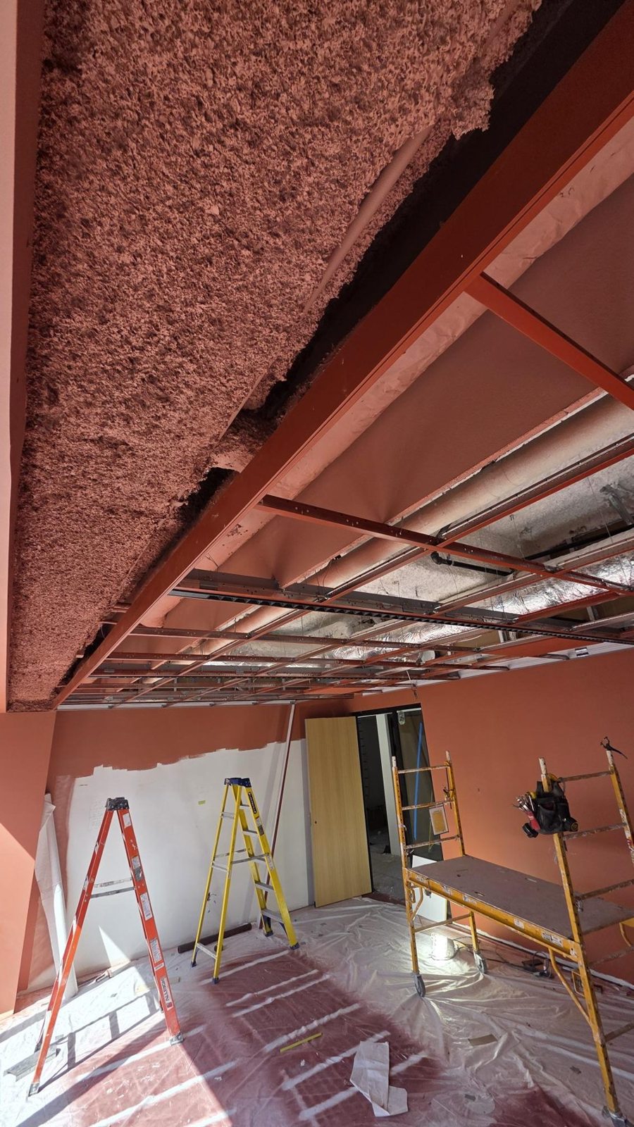 Autodesk Office, Vancouver Floating Painted Tbar Ceiling with Axiom Trim