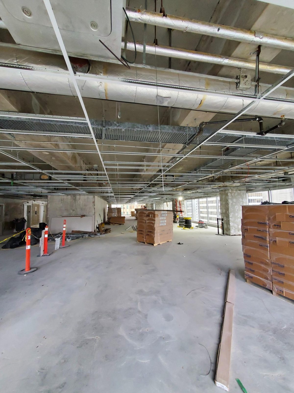 Royal Centre, Downtown Vancouver Base building Tbar install