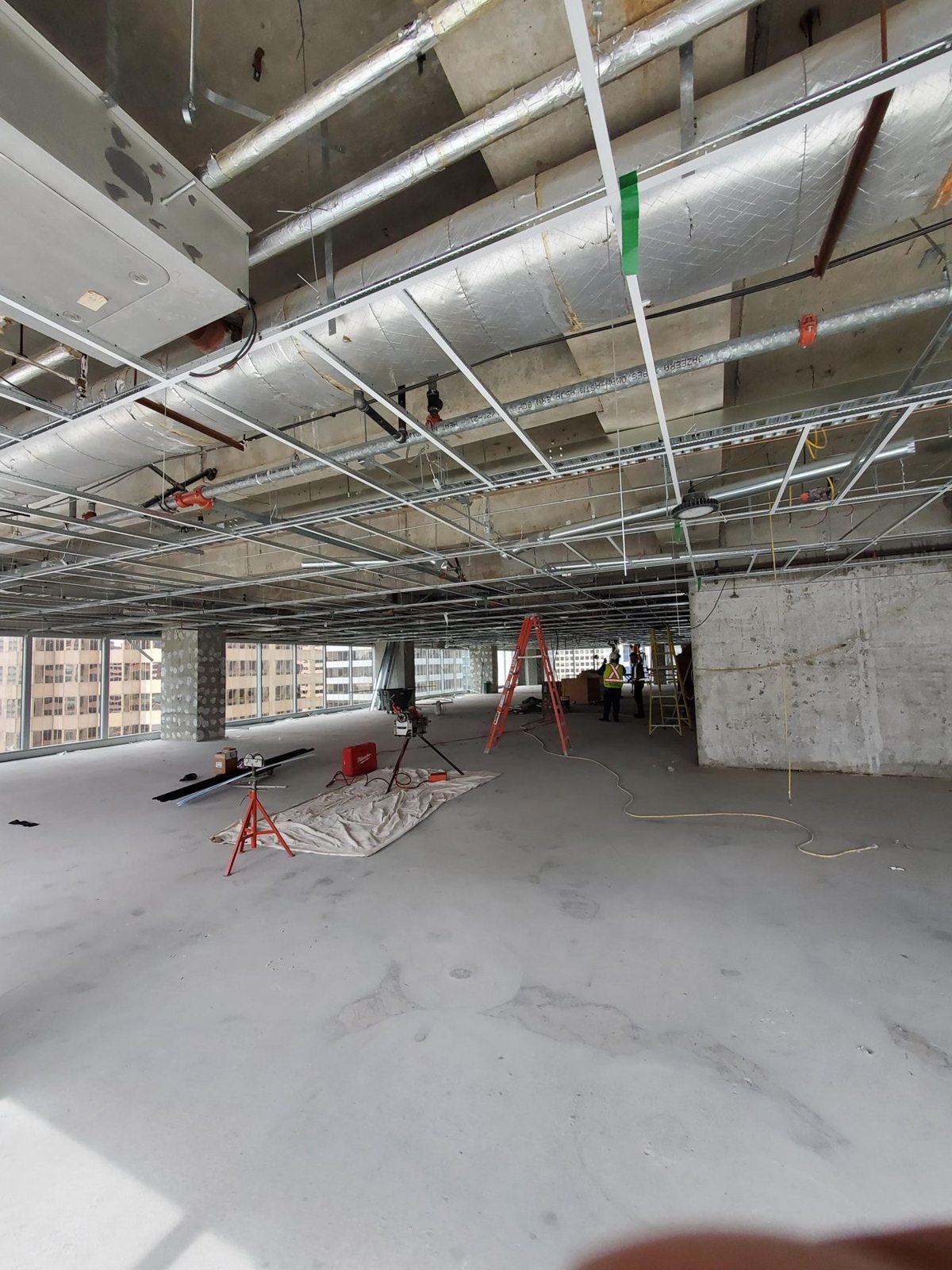 Royal Centre, Downtown Vancouver Base building Tbar install