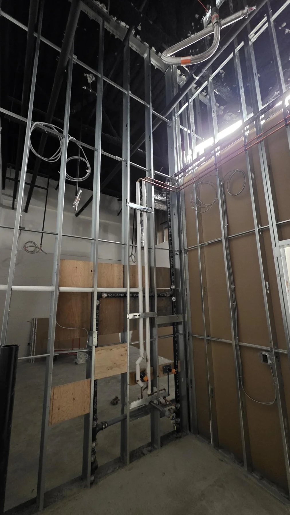 Rambo’s steel stud framing at Club Champion in Surrey during construction.