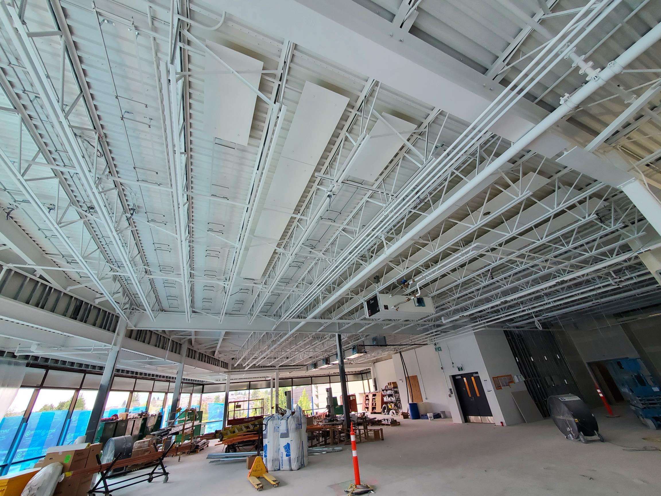 Brentwood Mall food court acoustic tile installation — archive view 1.