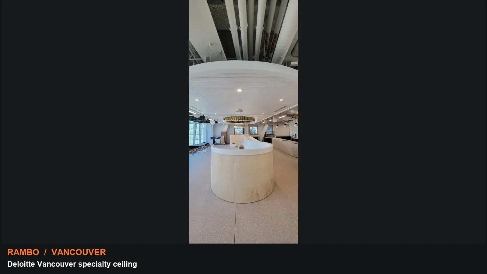 Deloitte Vancouver specialty ceiling: collage of actual supplied project photographs