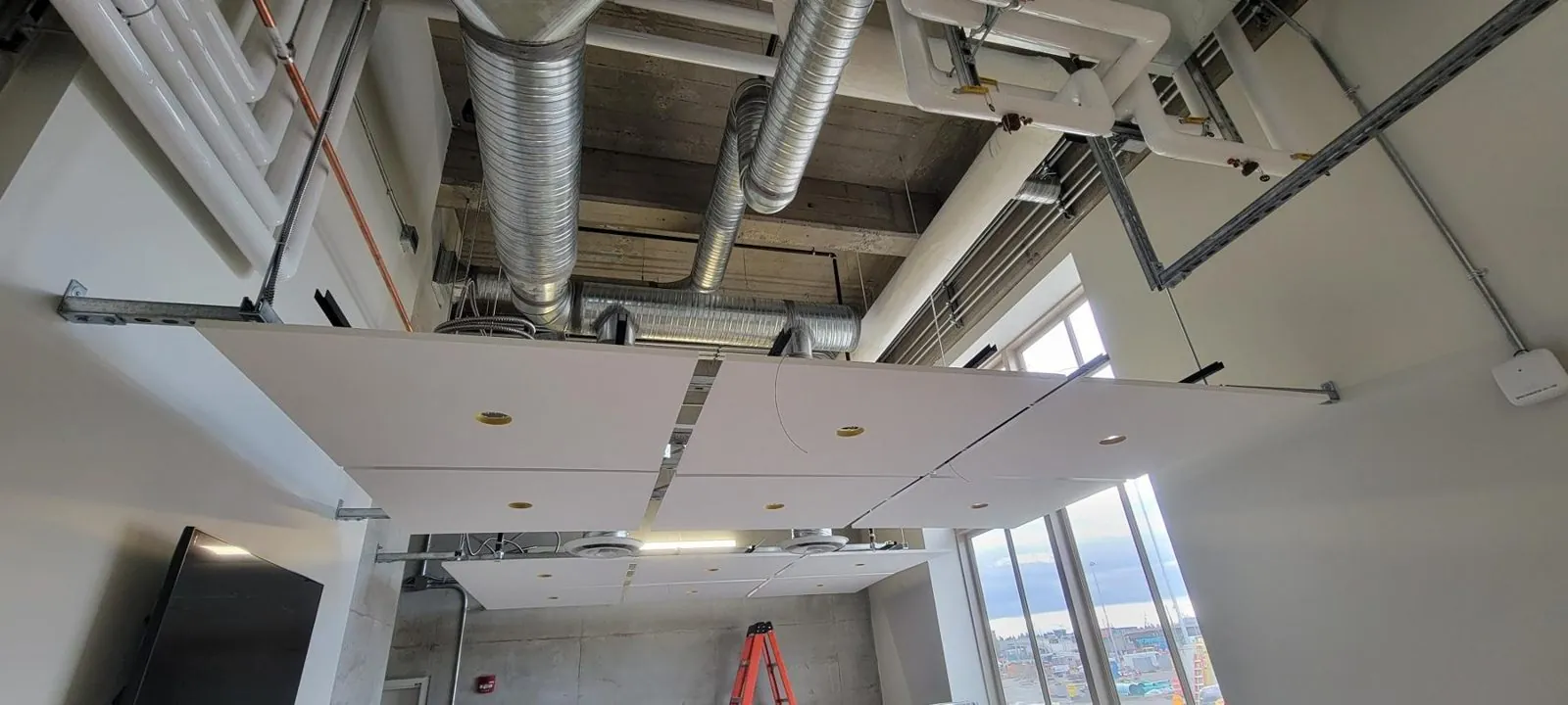 DP World acoustic ceiling panels and baffles; actual Rambo project archive photograph